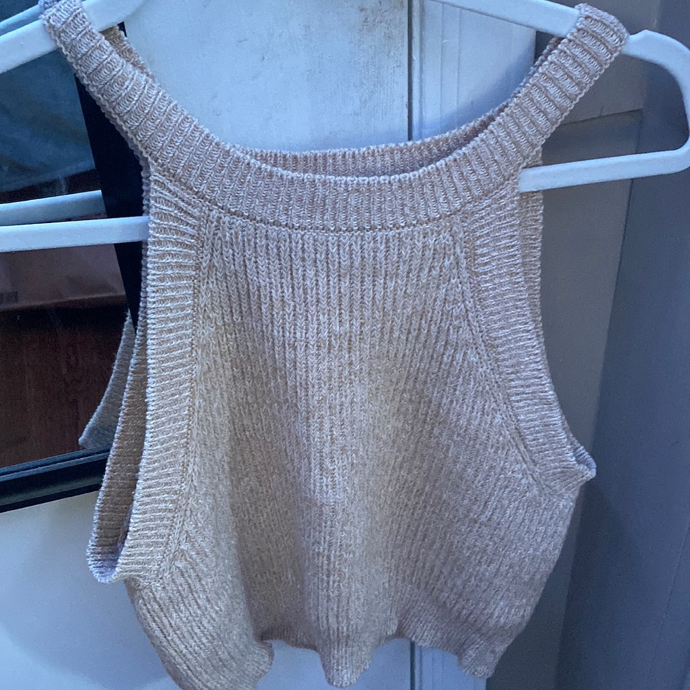 Large tan crop top